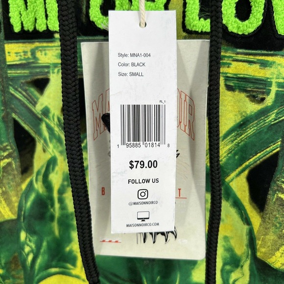 Maison‎ Noir Black Judgement Hoodie Size Small New - Picture 7 of 7